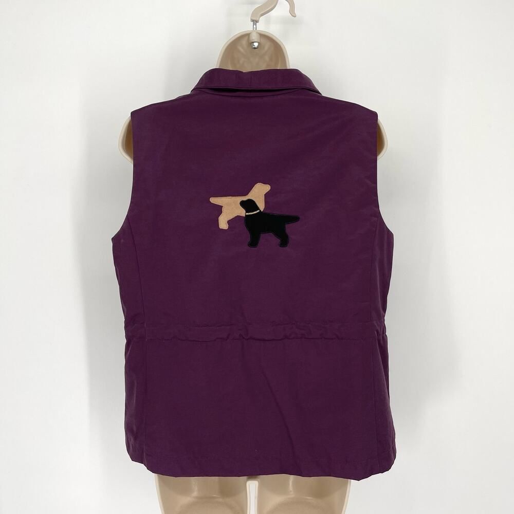 Eileen Fisher Women's Cotton Blend CUSTOM Dog Vest Size MP Zip Purple Eggplant - Picture 4 of 12